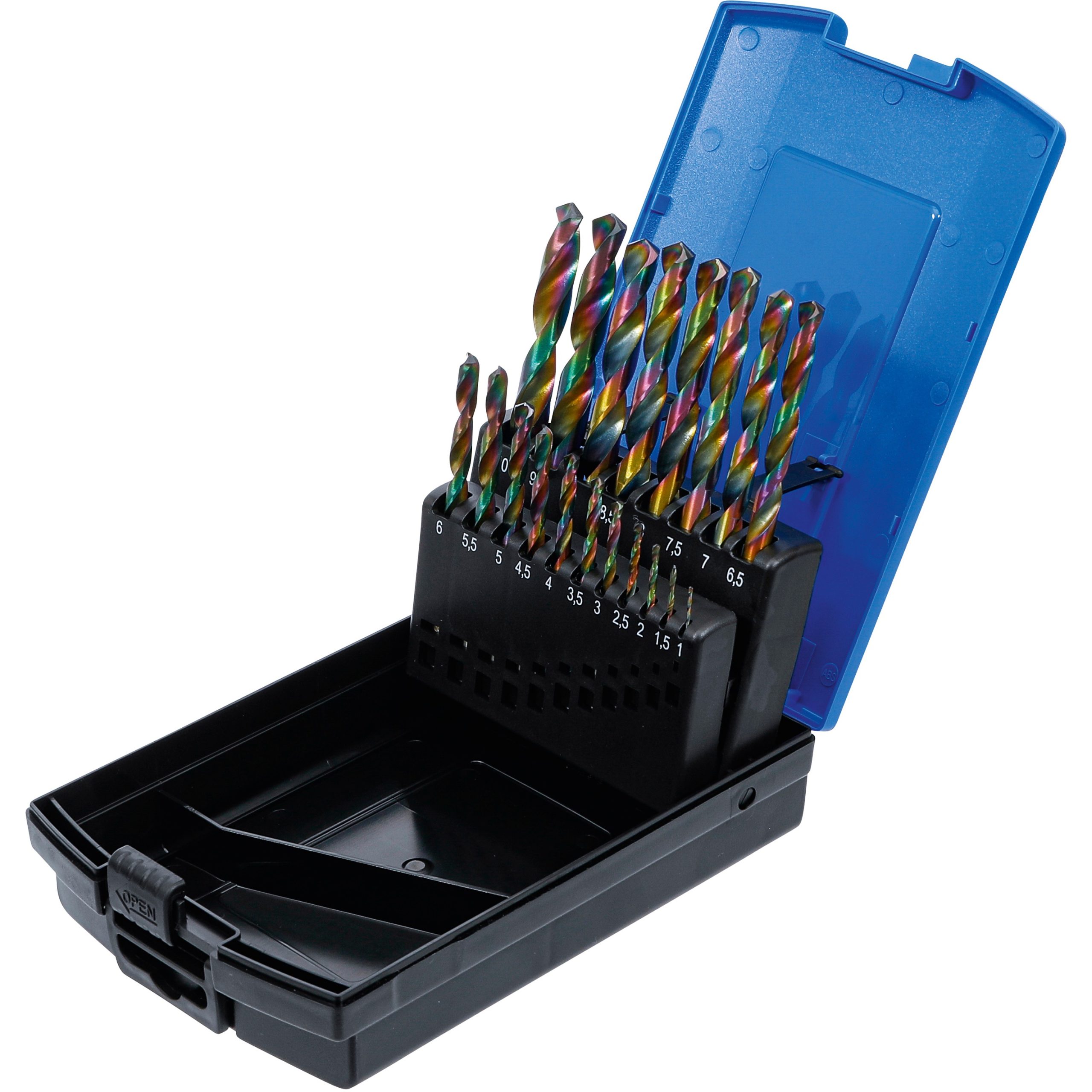 Комплект свредла, HSS, 1-10mm, валцувани, 19 бр.