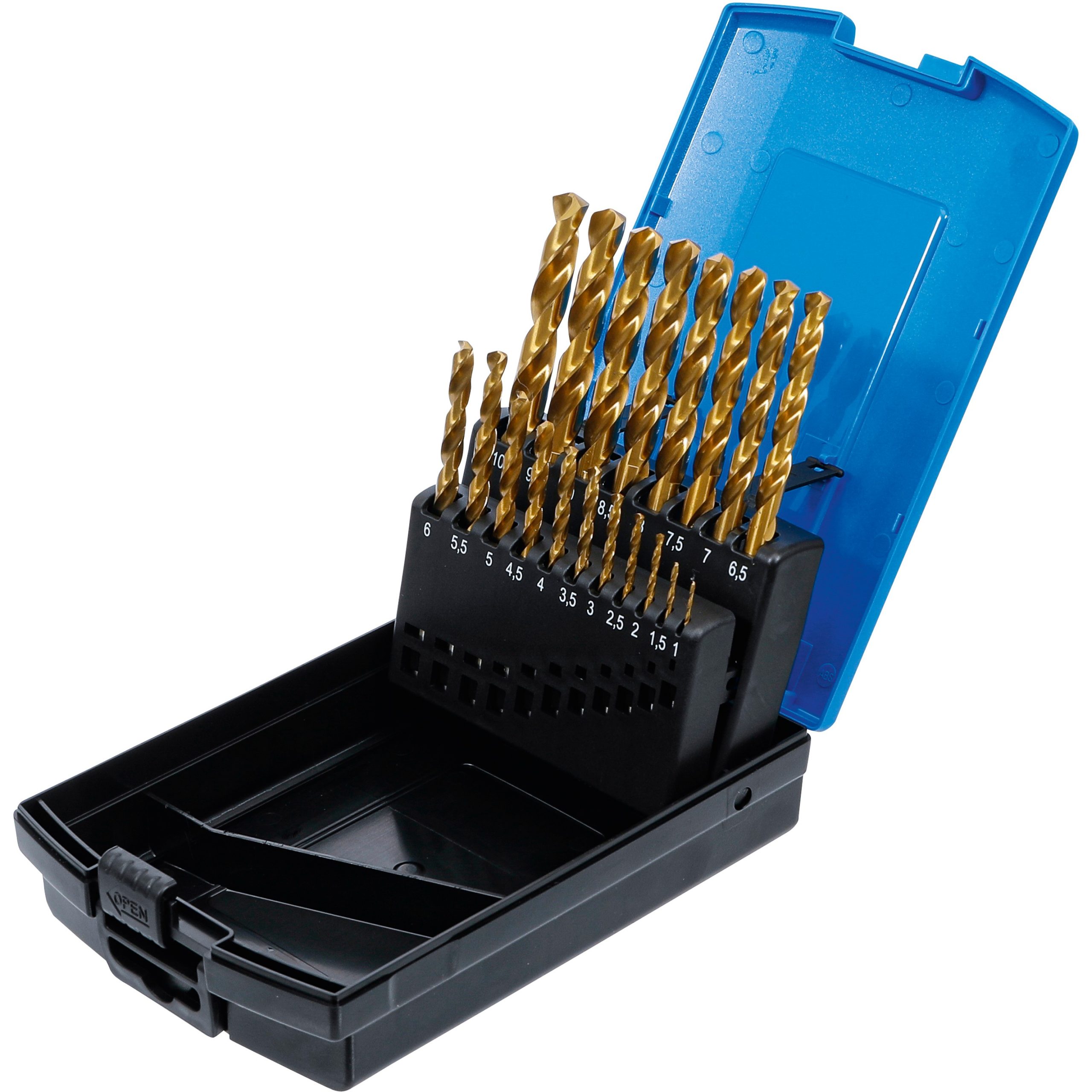 Свредла, HSS G, титаново нитридно покритие, 1 - 10 мм, 19 броя